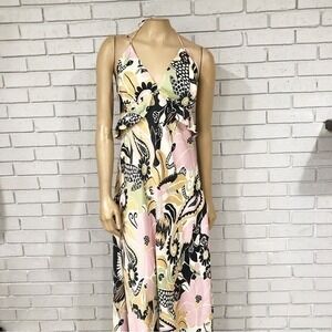 Farm Rio Sand Vintage Forest Lenzing Ecovero Viscose Midi Dress | Size XL